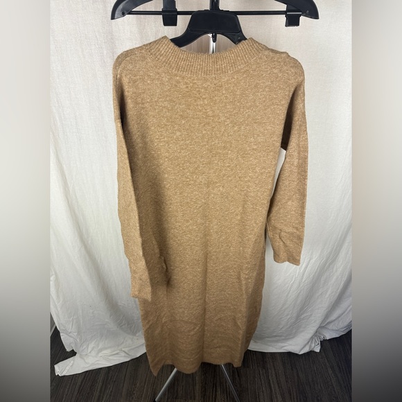 Caslon Tan V-Neck Long Sleeve Sweater Dress Size Small (4-6) NWT - Picture 11 of 17